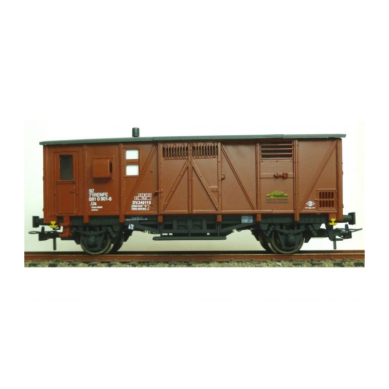 Furgón equipajes con perrera. Rojo óxido. KTRAIN 0801I