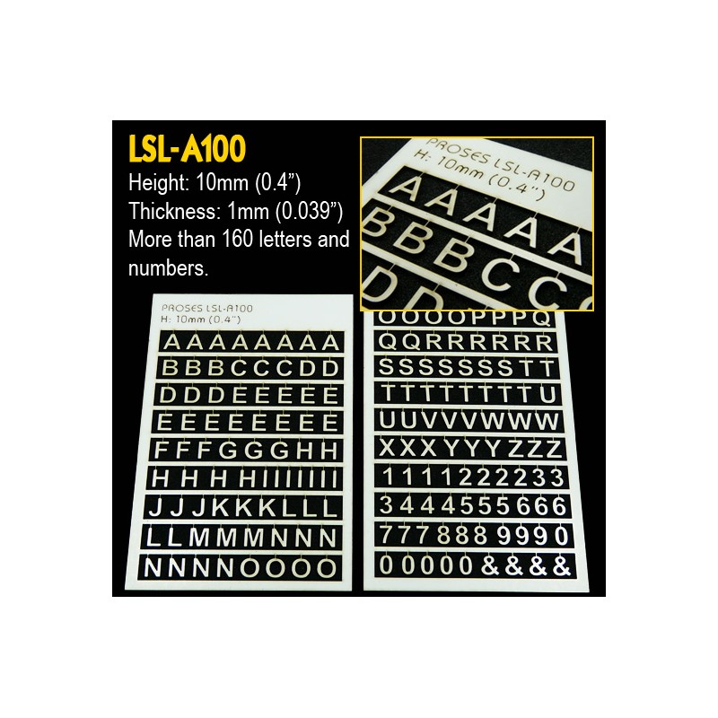 Letras y números. PROSES LSL-A100 Letras y números. PROSES LSL-A100
