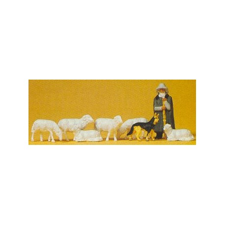 Shepherd with sheep. PREISER 14160