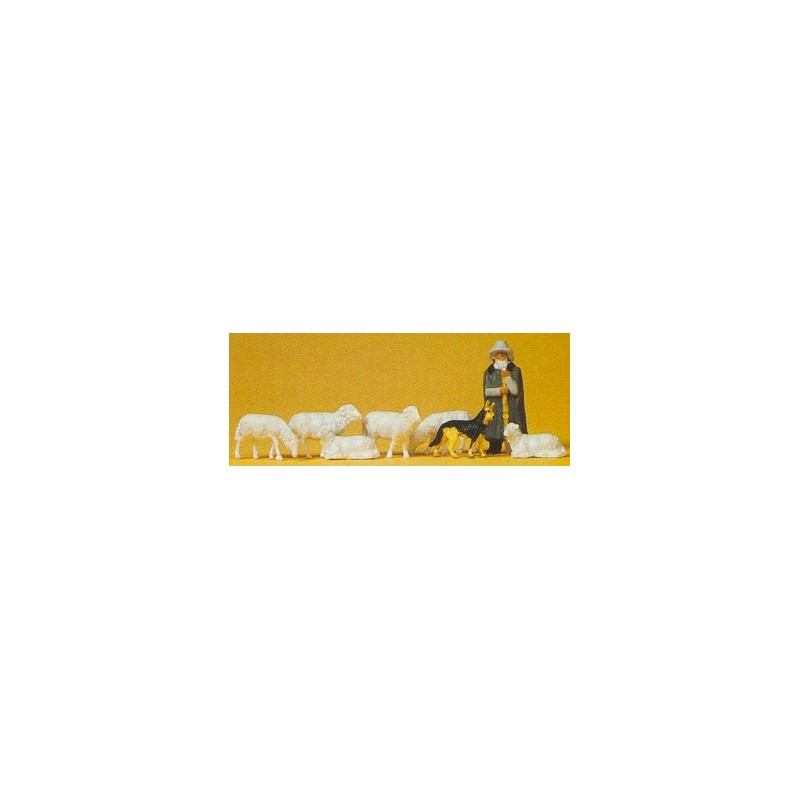 Shepherd with sheep. PREISER 14160