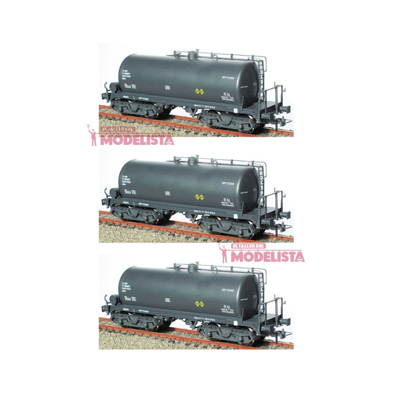 Set de tres cisternas de bogies, RENFE. KTRAIN 0754B