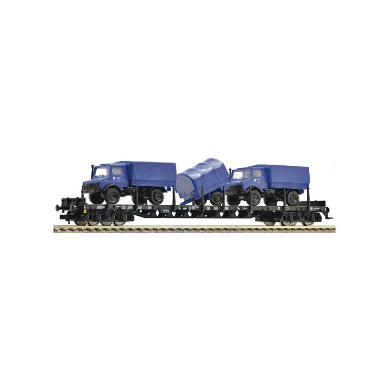 Plataforma Rs684, con vehículos THW, DB. FLEISCHMANN 526802 Plataforma Rs684, con vehículos THW, DB. FLEISCHMANN 526802