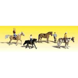 Reiten auf einem Pferd.
