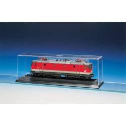 Colorless display case w/ base.