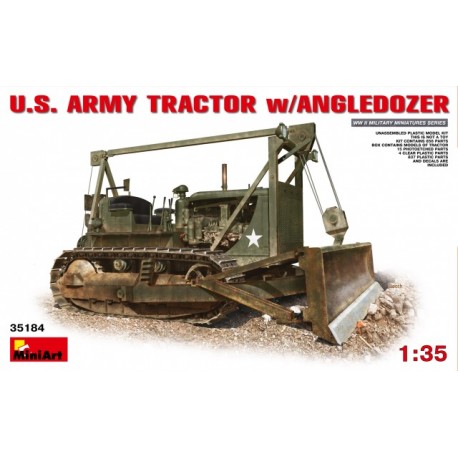 U.S. Army tractor w/ angled dozer blade. MINIART 35184