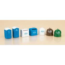 Portable toilets, recycling-container.