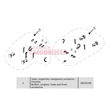 Set of buffers, couplers and hoses. ER2761/05