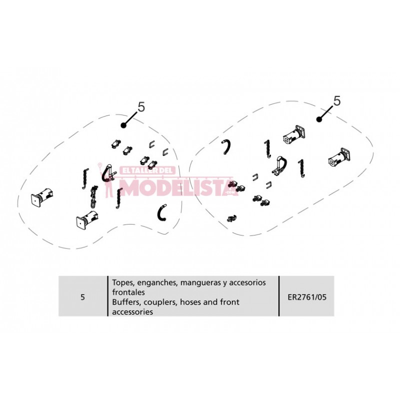 Set of buffers, couplers and hoses. ER2761/05
