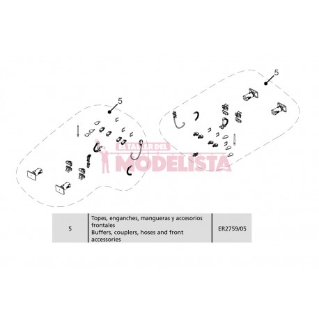 Set of buffers, couplers and hoses. ER2759/05