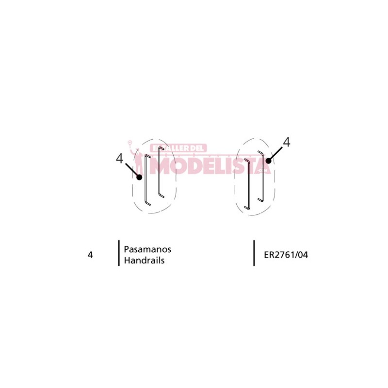 Handrails for 7702 RENFE. ELECTROTREN ER2761/04