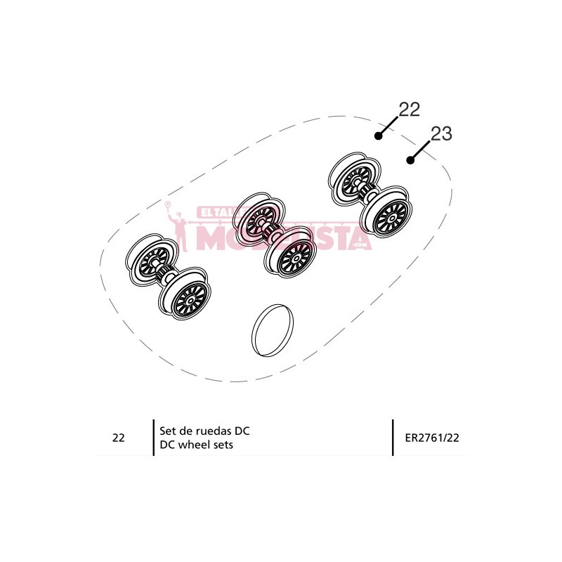 Set de ejes para 7702 RENFE. ELECTROTREN ER2761/22