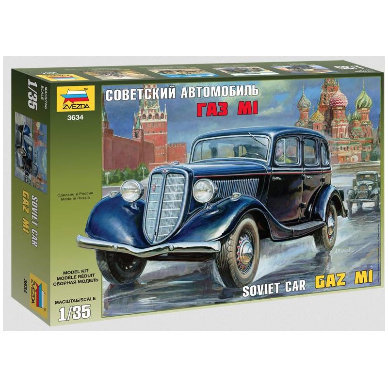 Coche soviético GAZ M1. ZVEZDA 3634