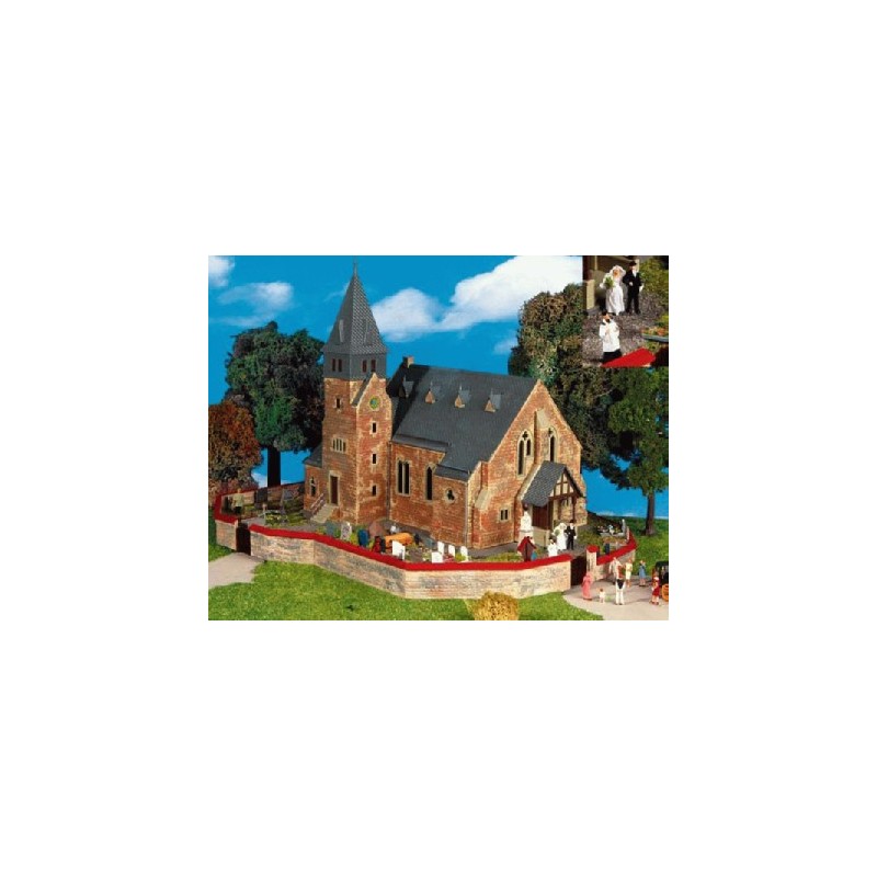 Set Iglesia y muro de piedra. KIBRI 39766