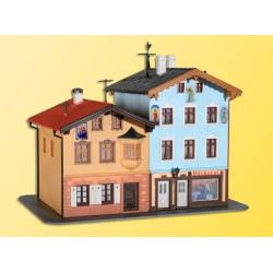 Edificios y librería.