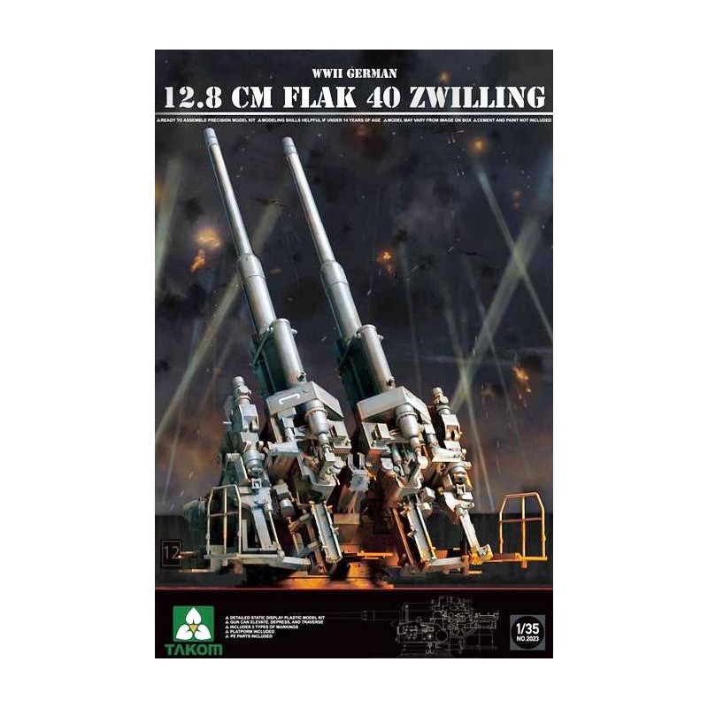 Cañón antiaéreo 12,8 cm, Flak 40 Zwilling. TAKOM 2023