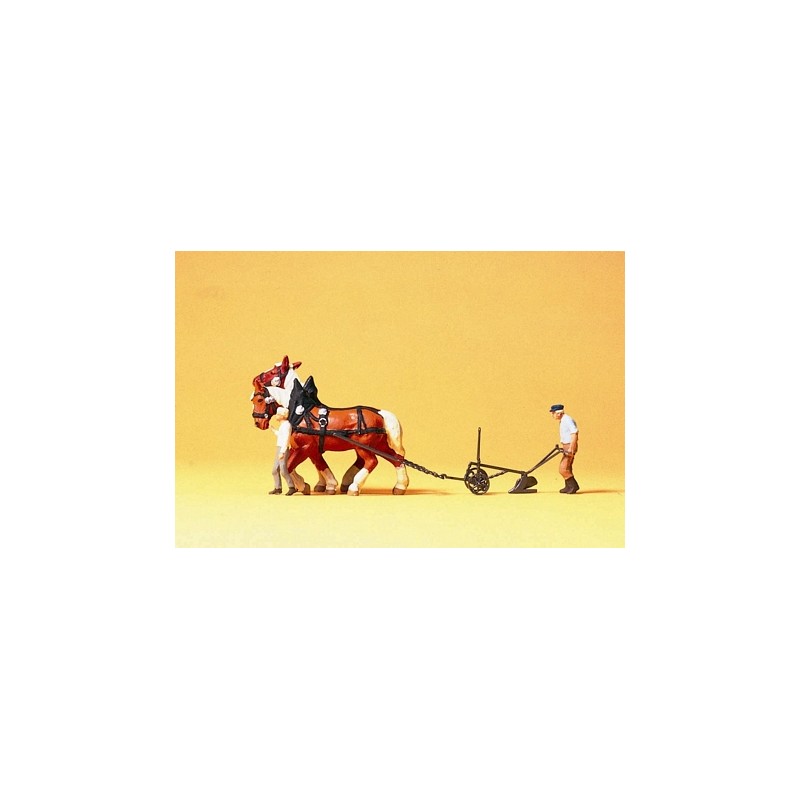 Arado tirado por caballos. PREISER 30431