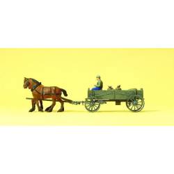 Horse drawn box wagon. PREISER 30411