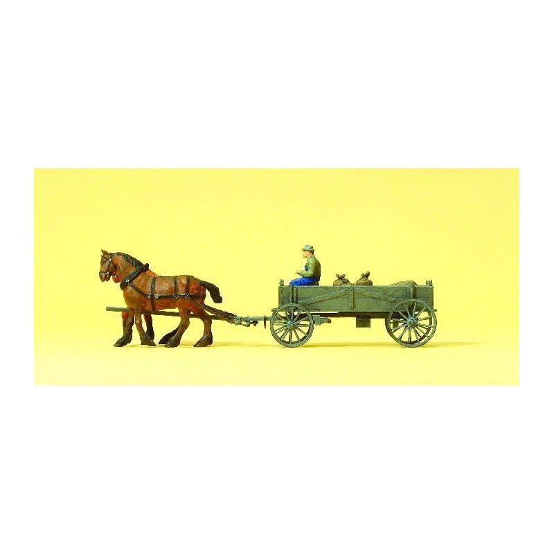 Carro de caballos con mercancía. PREISER 30411 Carro de caballos con mercancía. PREISER 30411