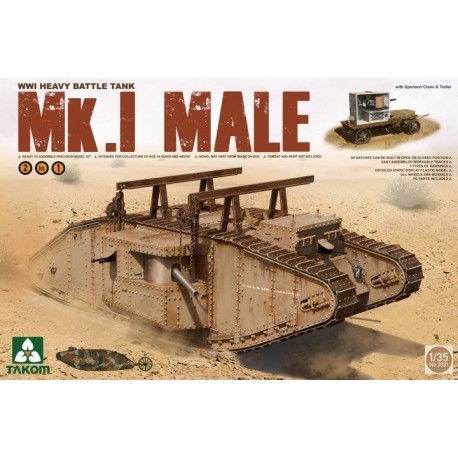 Tanque pesado británico Mk.I Male, WWI. TAKOM 2031