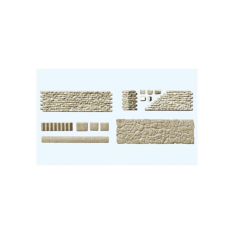 Muro y pavimento de piedra, kit. PREISER 18219