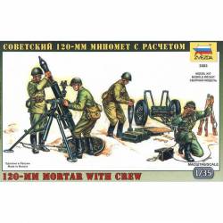 Soviet mortar with crew.