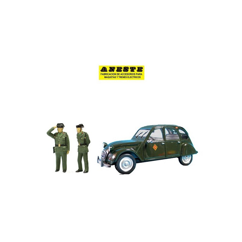 Citroën 2 CV y guardias Civiles. ANESTE 4275