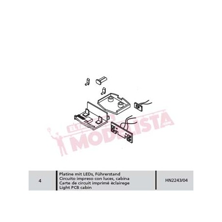 Light PCB cabin for locomotives series 321. ARNOLD HN2243/04