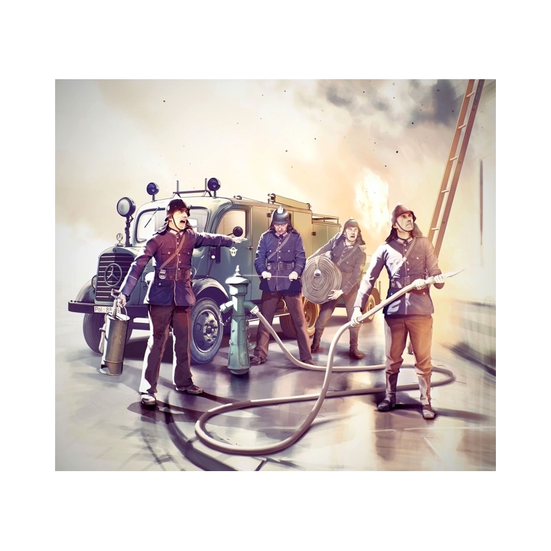 Camión de bomberos L1500S LLG con figuras. ICM 35528