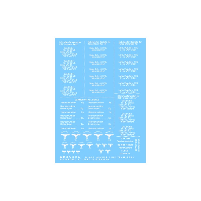 Cajas munición. Nebelwerfer, Wurframen. ARCHER AR35304W