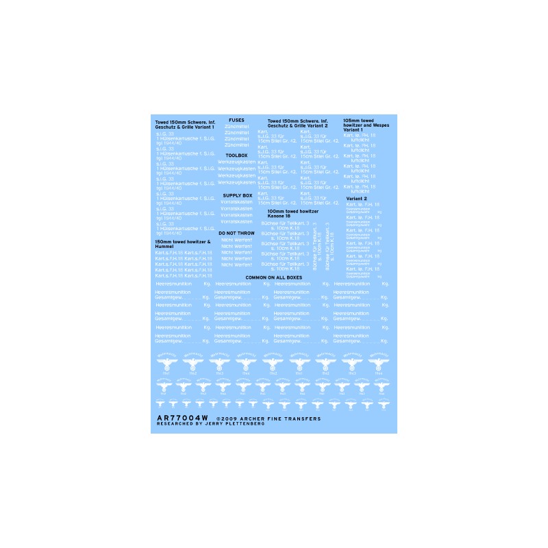 Cajas munición alemanas. 100, 105 y 150 mm. ARCHER AR77004W