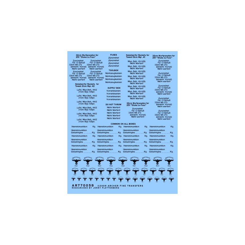 Cajas munición. Nebelwerfer, Wurframen. ARCHER AR77005B