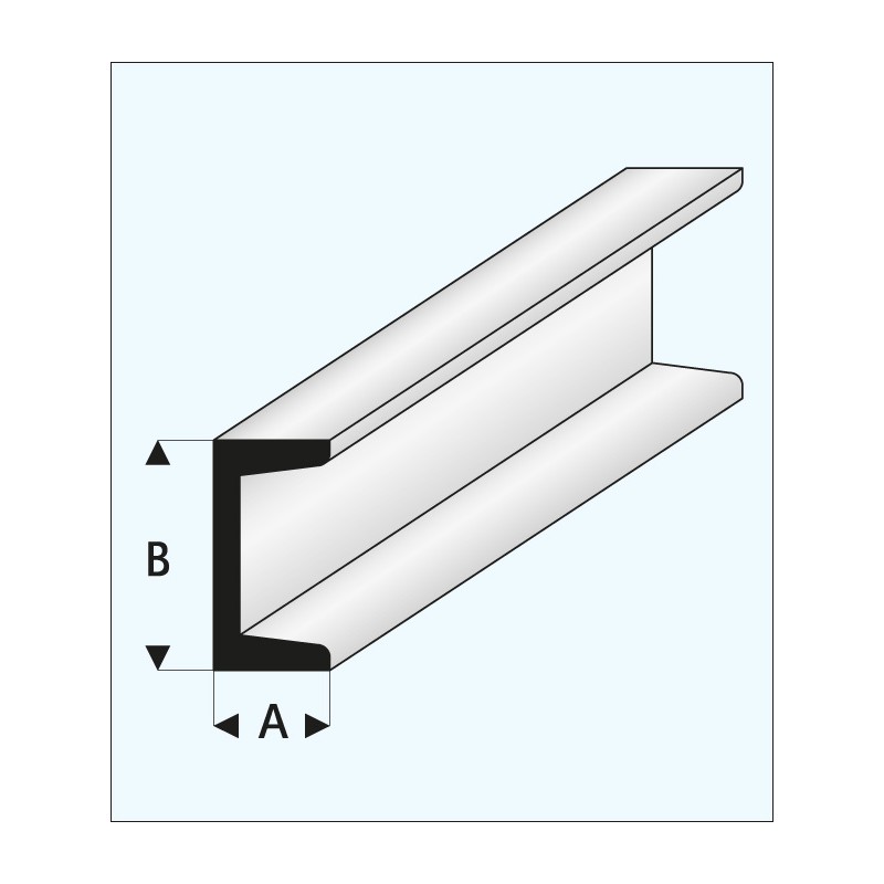 Perfil en "U" 1,25 x 2,5 mm. MAQUETT 412-53/3