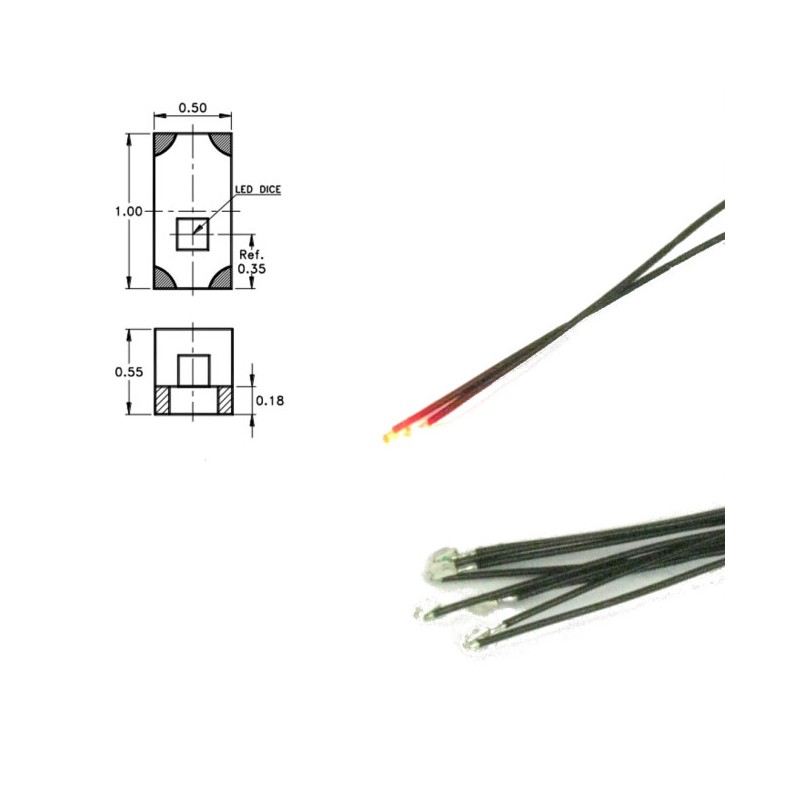 Led SMD 0402 rojo, con cable (x5). DIGIKEIJS DR60048