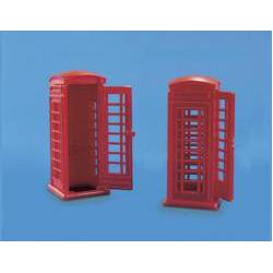 Telephone kiosks.