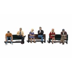 People on benches.