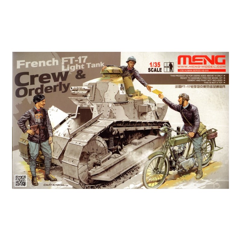 Carristas franceses FT-17 y motociclista. MENG HS-005