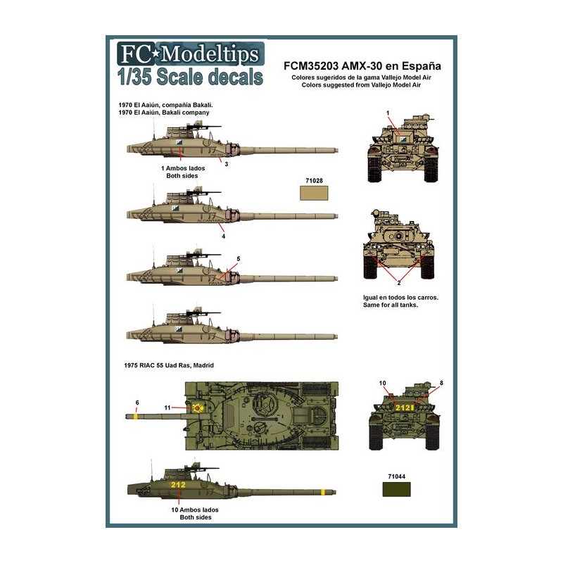 Calcas: AMX-30 en España. FCMODELTIPS 35203 Calcas: AMX-30 en España. FCMODELTIPS 35203