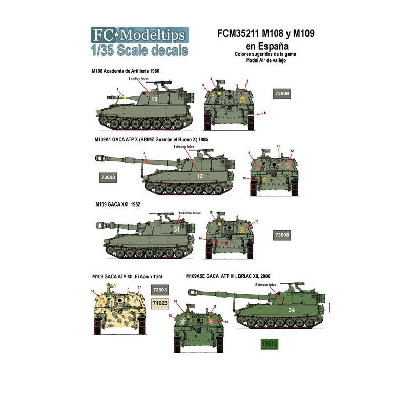 Calcas: M108 y M109 en España. FCMODELTIPS 35211