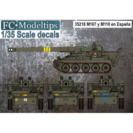 Decal set: M107 and M110 in Spain. FCMODELTIPS 35218