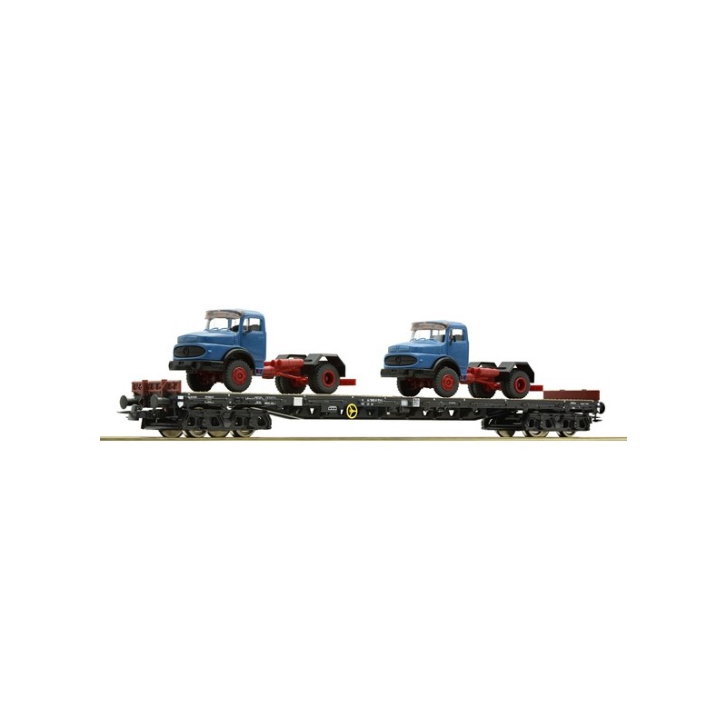 Stake wagon + 2 lorries, DB. ROCO 67303