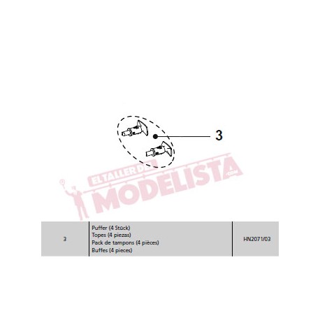 Buffer set (x4). RENFE 354. HN2071/03