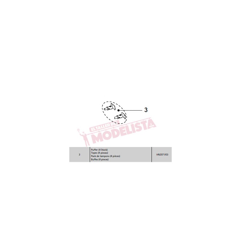 Set de topes (x4). RENFE 354. HN2071/03