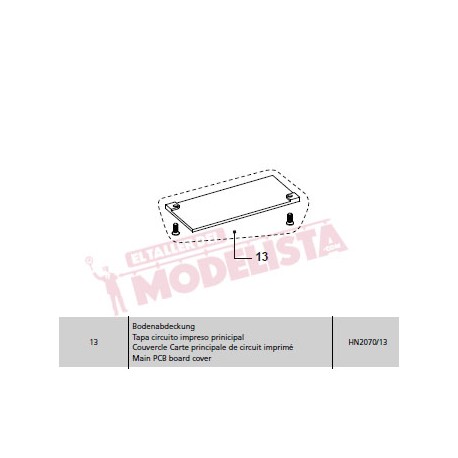 Main PCB cover. Series 353/354. HN2070/13