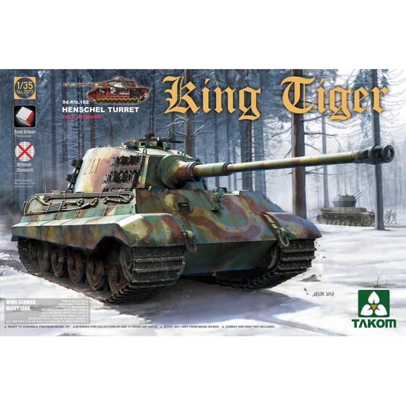 King Tiger con torreta Henschel y sin Zimmerit. TAKOM 2073 King Tiger con torreta Henschel y sin Zimmerit. TAKOM 2073