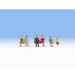 Sitting people.