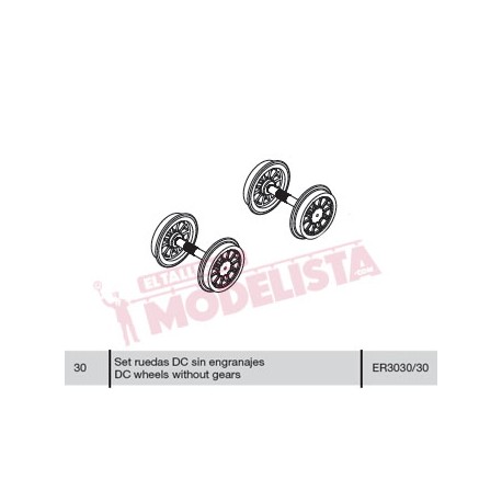 Wheel set for locomitves 278 RENFE. ELECTROTREN ER3030/30