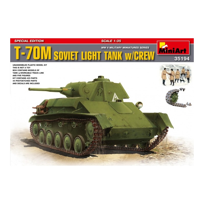 Carro soviético T-70M con tripulación. MINIART 35194