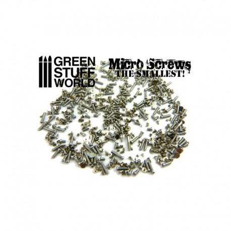 Screws 0,1 to 1,2 mm. GREEN STUFF WORLD 9160