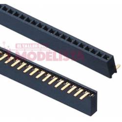 50-pin strip 1.27 mm round female header, 90º.