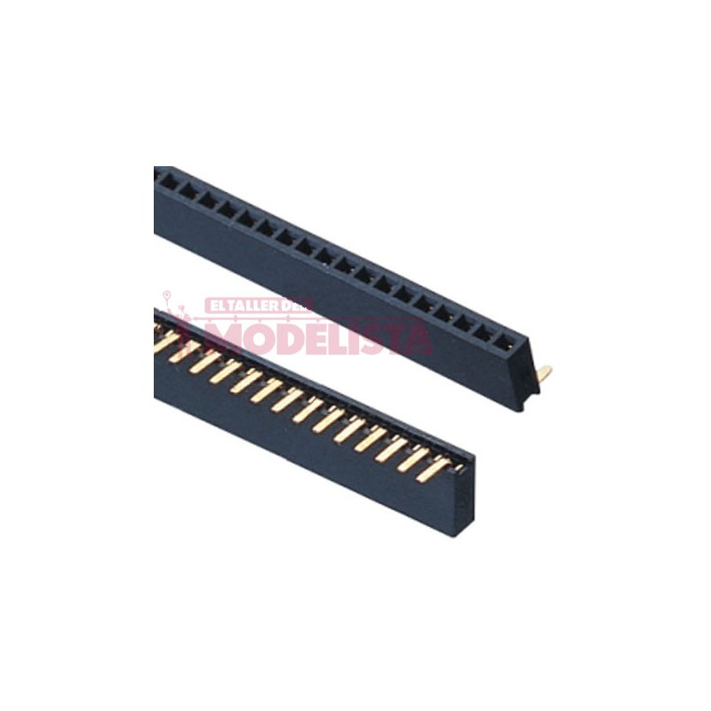 Tira con 50 conectores hembra de 1.27 mm, 90º. ETM E004